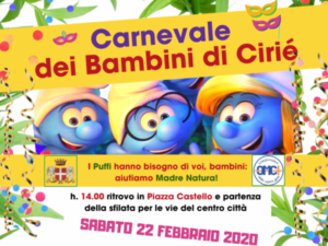 “I Puffi e Madre Natura” al Carnevale dei Bimbi di Ciriè