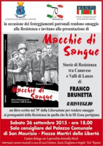 Libri e Resistenza: “Macchie di sangue”, domani la presentazione durante la patronale