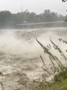 L’impressionante piena della Stura di Lanzo a Villanova