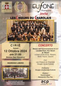 Eufonè e Chorales Des Choeurs du Charolais dalla Francia, concerto in duomo